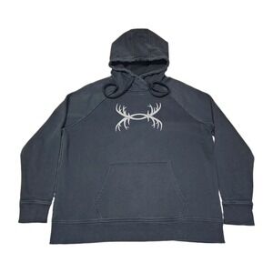 Under Armour Antler Logo Hoodie Mens XL Hunting Loose Fit Faded Black